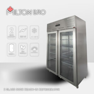 2 GLASS DOOR REACH-IN REFRIGERATOR
